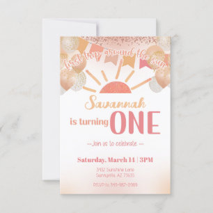 Invitation 1er voyage autour du soleil Anniversaire