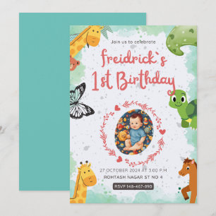 Invitation 1ère couleur bleu bleu vert bleu bleu marine