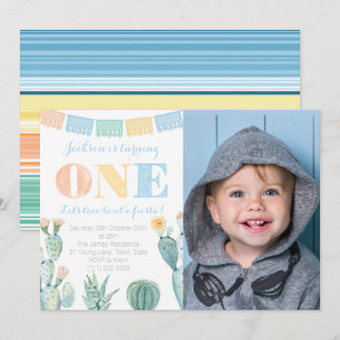 Invitation 1ère Fête Colorée Mexicaine Anniversaire Pour Garç