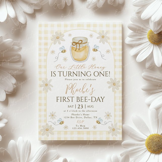Invitation 1ère Filles de la fête des abeilles Anniversaire F (Créateur téléchargé)
