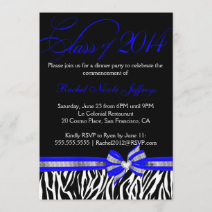 Invitation 2014 bleue blanche noire d'obtention du