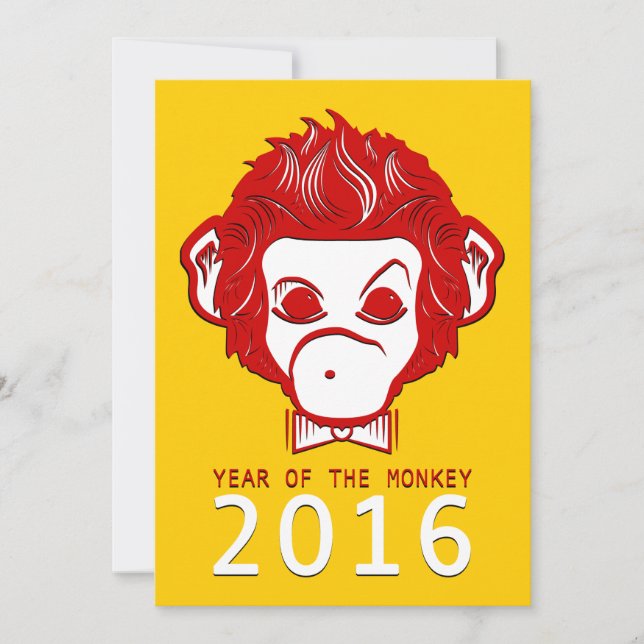 Invitation 2016 année du singe (bowtie) (Devant)