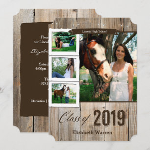 Invitation 2019 rustique et faire-part d'obtention