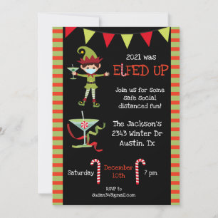 Invitation 2021 était Elfed Up Drôle de fête de cocktail de N