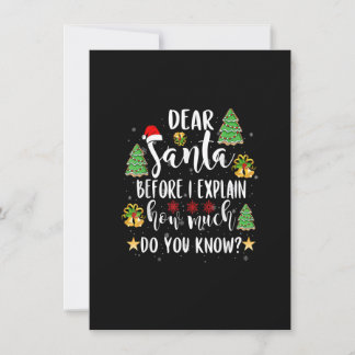 Invitation 2022 Drôle T de Noël Enfants Adultes Père Noël I C