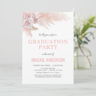 Invitation 2023 Boho Graduation Party Floral Palms Photo