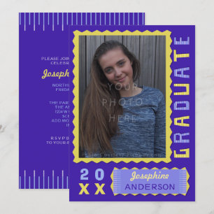 Invitation 2023 Graduation Party Photo mignonne violet mood j