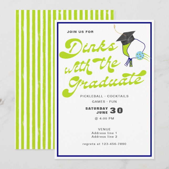 Invitation 2024 Dinks avec la Graduate Pickleball Graduate (Devant / Derrière)