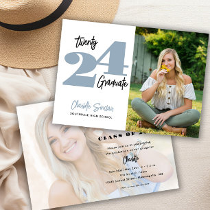 Invitation 2024 Diplôme de Photo Typographie d'écriture manus