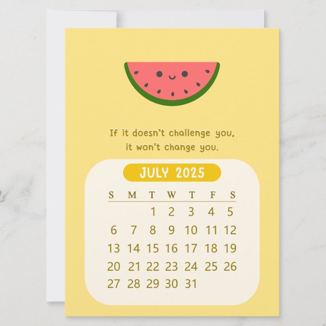 Invitation 2025 Juillet Calendrier Motivationnel Mensuel Kawa (Devant)
