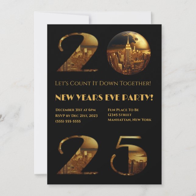 Invitation 2025 New Year's Eve Party-Ball-NYC- (Devant)