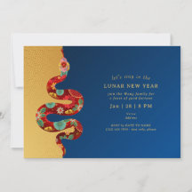 2025 Nouvel An Lunaire Du Serpent Blue Gold Modern