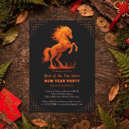 Invitation 2026 Year of the Fire Horse Chinese Zodiac Party