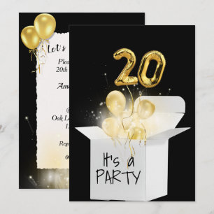 Invitation 20e anniversaire Ballons d'or en boîte blanche
