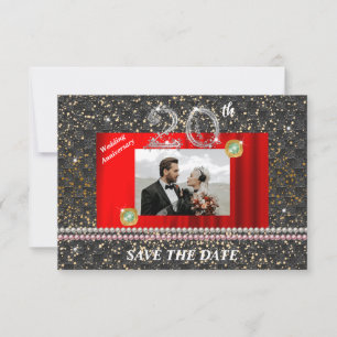 Invitation 20e anniversaire Mariage d'argent Perles tissées N