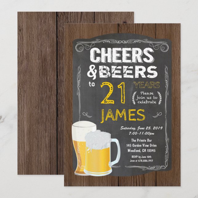 Invitation 21e anniversaire, 21 ans de fête de la bière (Devant / Derrière)
