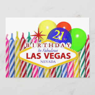 Invitation 21e anniversaire à Las Vegas Card