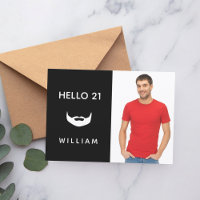 21e anniversaire barbe blanche noire amusant homme