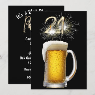 Invitation 21e Anniversaire Bière et Sparklers