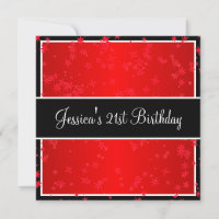 21e Anniversaire Bright Red Stars Black & White