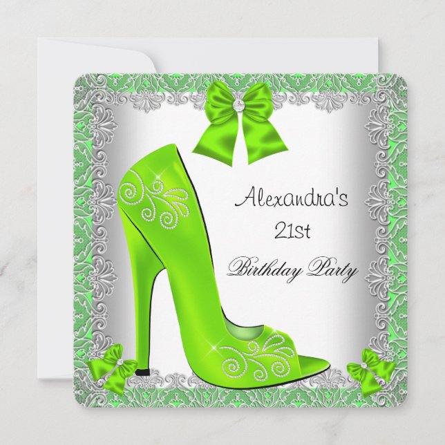 Invitation 21e Anniversaire Chaux haute talon Chaussure Argen (Devant)