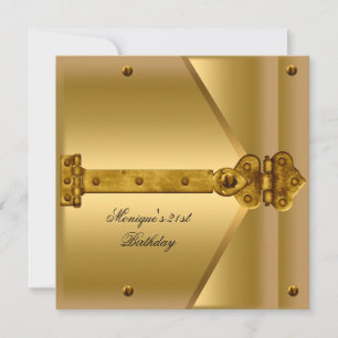 Invitation 21e Anniversaire Gold Metal Locks