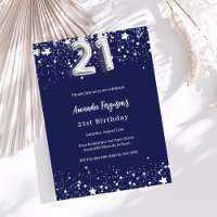 21e anniversaire marine bleu argent étoiles