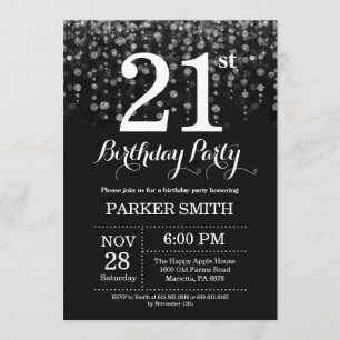 Invitation 21e anniversaire Parties scintillant d'