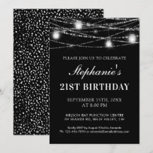 21e Anniversaire String Lights Jars Noir Blanc