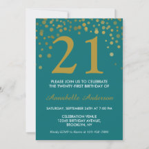 21e anniversaire Turquoise or Confetti Dot Glam Ch