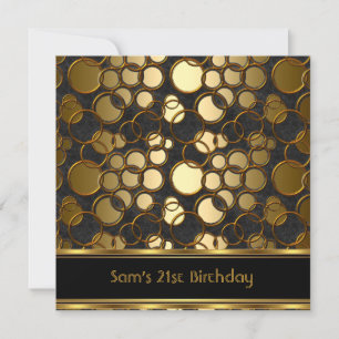 Invitation 21e fête d'anniversaire Black Gold Ornate Jewel Ma