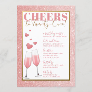 Invitation 21ème ANNIVERSAIRE | CHAMPAGNE ROSE