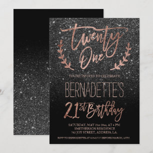 Invitation 21ème anniversaire d'or de typographie de parties