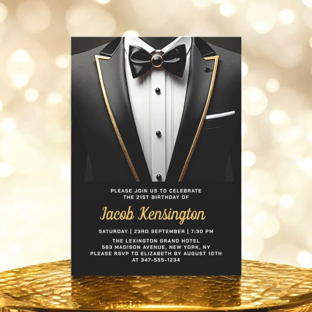 Invitation 21ème événement d'anniversaire Black and Gold de T (Créateur téléchargé)