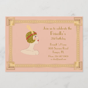 Invitation 21ème, style d'anniversaire 21ème, de Gatsby,
