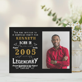 Invitation 21st Birthday 2005 Vintage Black Gold Personalized