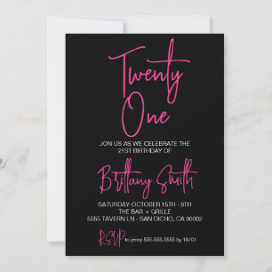 Invitation 21st Birthday, pour Invitation fille, D