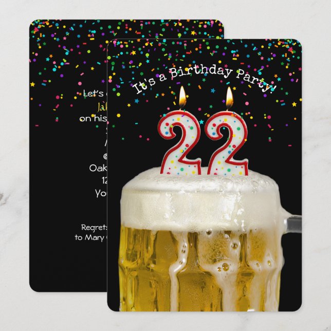 Invitation 22e anniversaire fête de la bière (Devant / Derrière)