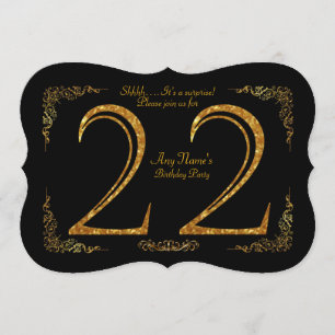 Invitation 22ème, Gatsby de fête d'anniversaire 22ème, grand,