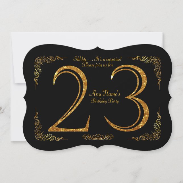 Invitation 23ème, fête d'anniversaire 23ème, grand Gatsby, no (Devant)
