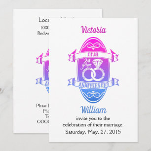 Invitation 24 Année opale traditionnelle 24e anniversaire mar
