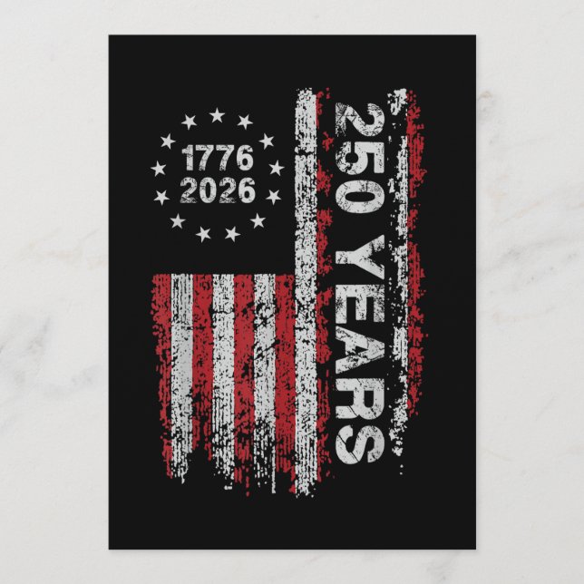Invitation 250 Years America Anniversary 250th Independence  (Devant)