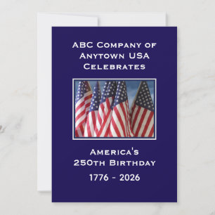 Invitation 250e anniversaire drapeaux patriotiques américains