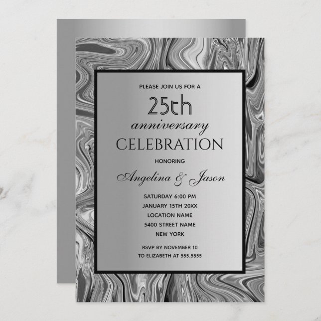 Invitation 25 Ans de Mariage (Devant / Derrière)