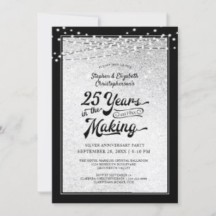 Invitation 25e anniversaire 25 ans dans la Confetti de fabric