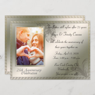 Invitation 25e anniversaire d'argent