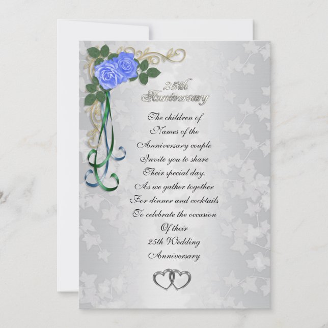 Invitation 25e anniversaire d'argent (Devant)
