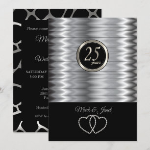 Invitation 25e Anniversaire d'Argent - Motif Girafe