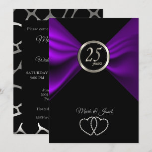 Invitation 25e Anniversaire d'Argent - Motif Girafe