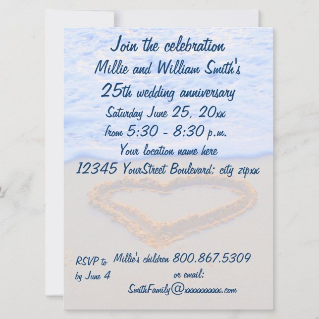Invitation 25e anniversaire de mariage (Devant)